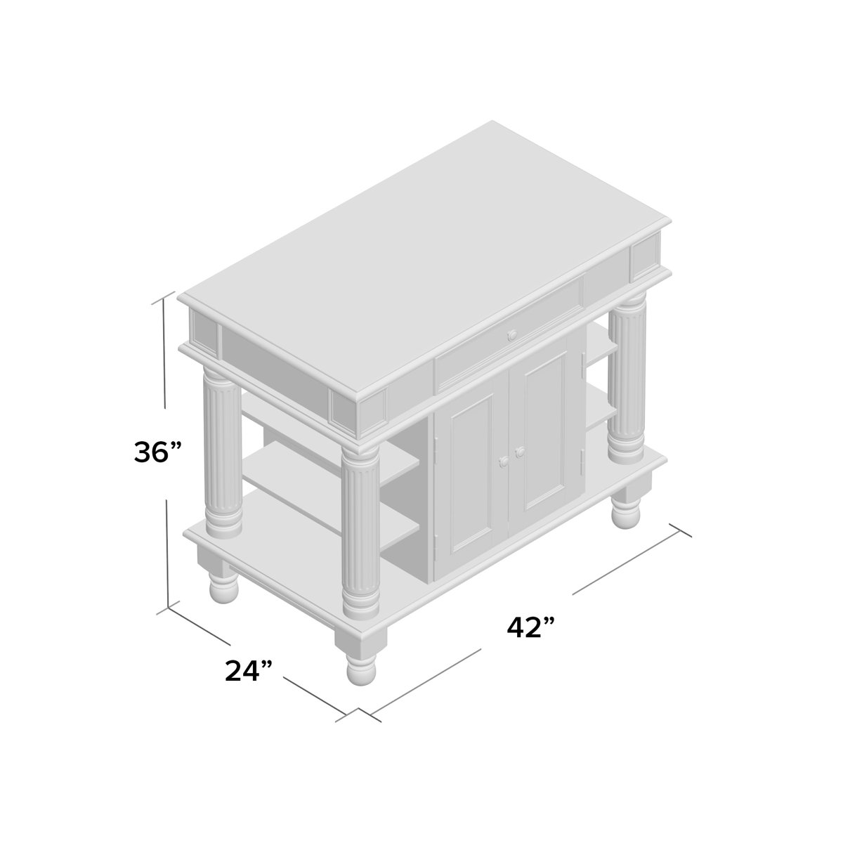 Lark Manor Aamyah 42'' Wide Kitchen Island & Reviews Wayfair
